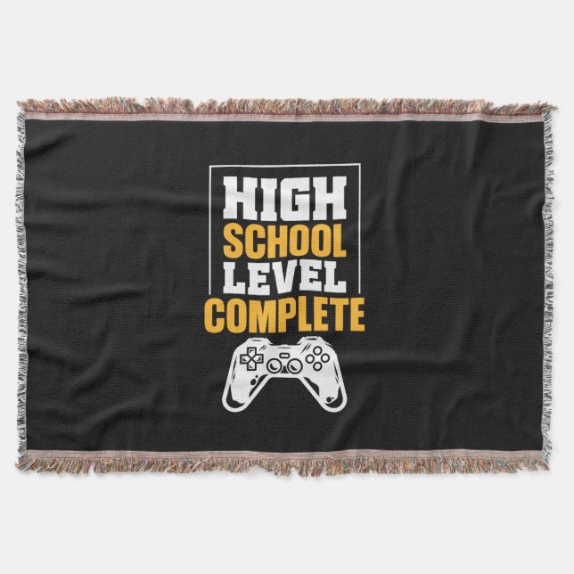 Graduation Gift | High School Level Complete Throw Blanket (Front)
