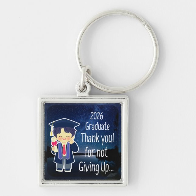 Graduation  Gift Keychain Souvenir for Boys (Front)