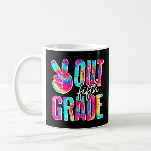 Graduation Gift Peace Sign Out Fifth Grade Tie Dye Coffee Mug