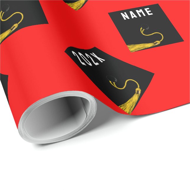 Graduation Gift Red Wrapping Paper (Roll Corner)