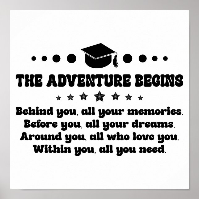 Graduation Gifts for Her/him The adventure begins  Poster (Front)