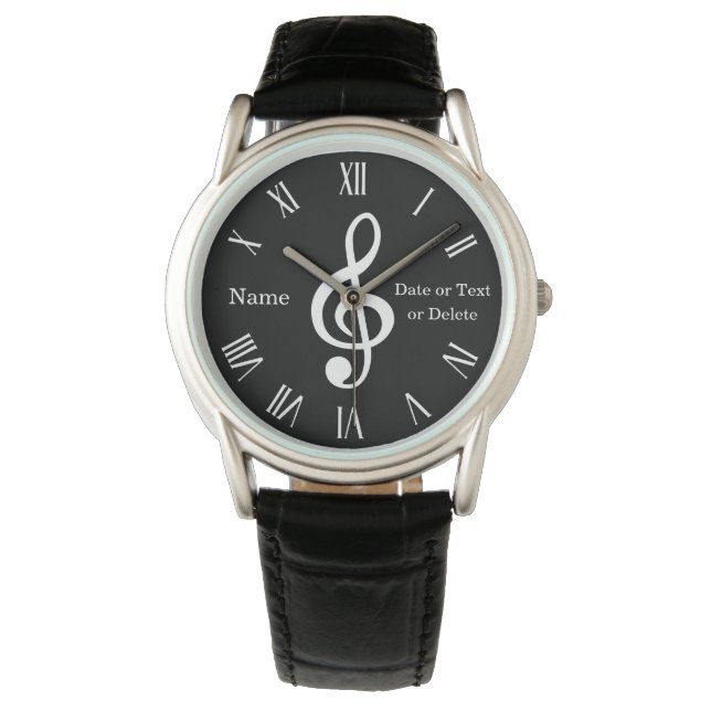 Graduation Gifts for Music Majors, Treble Clef Watch (Front)