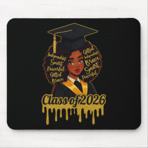 Graduation Girl Cl Of 2026 Drip Gold Art Mouse Pad