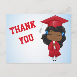 Graduation Girl in RED Announcement Postcard