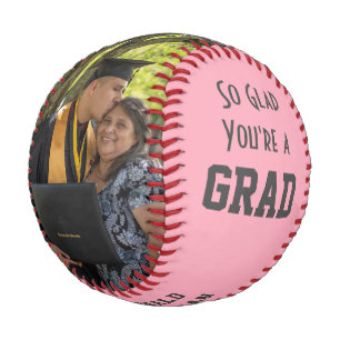 Graduation GLAD YOU'RE A GRAD Monogram Photo Baseball
