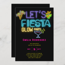 Graduation Glow Party Invitación Fiesta de Neón