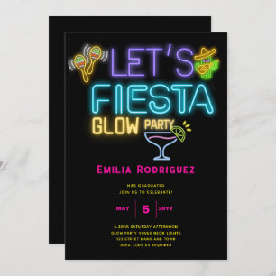 Graduation Glow Party Invitación Fiesta de Neón Invitation