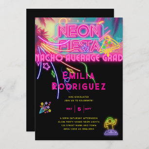 Graduation Glow Party Invitación Fiesta de Neón Invitation