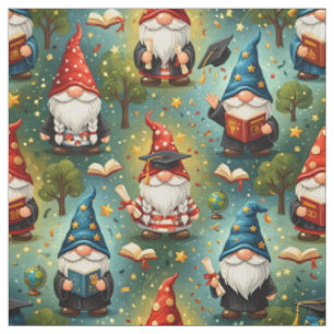 Graduation Gnome Pattern Fabric