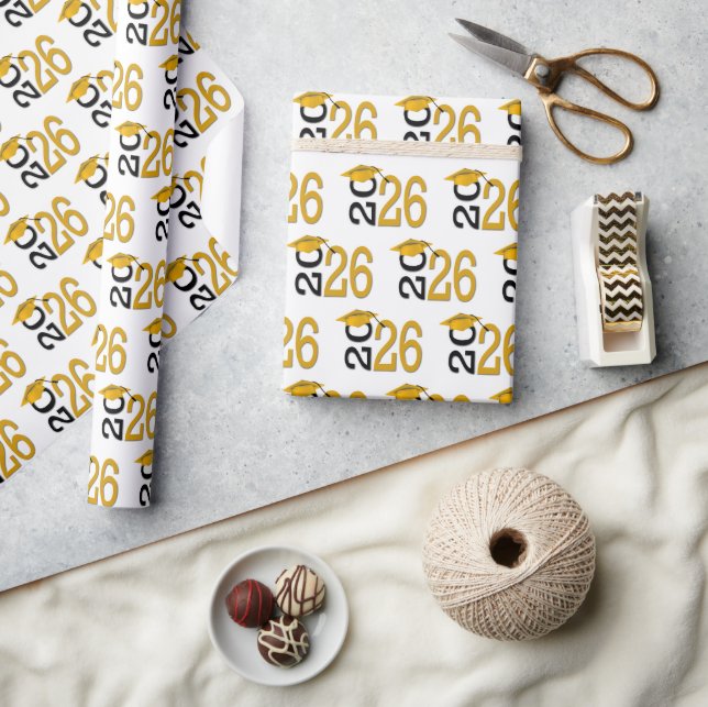 Graduation Gold and Black for 2026 Wrapping Paper (Crafts)