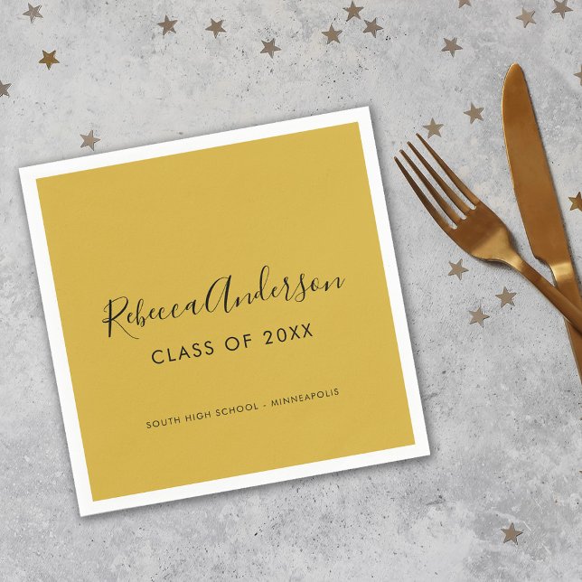 Graduation Gold Calligraphy Class of 2025 Napkin (Creator Uploaded)