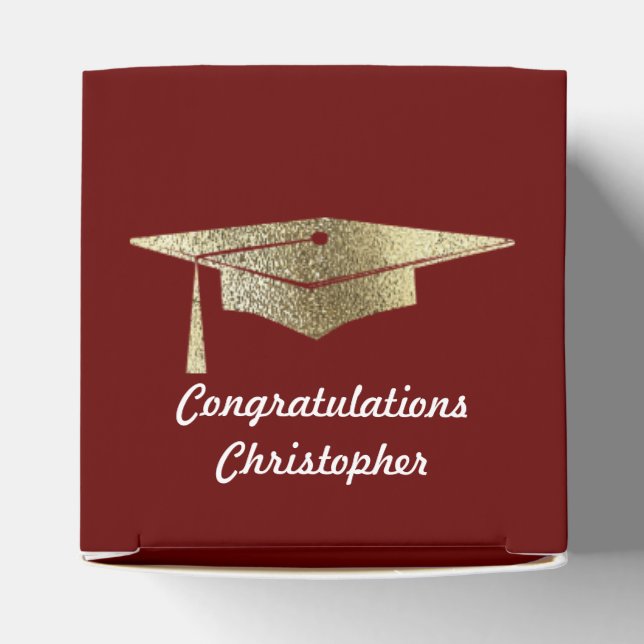 Graduation Gold Cap Grad Party Guest Favour Box (Top)