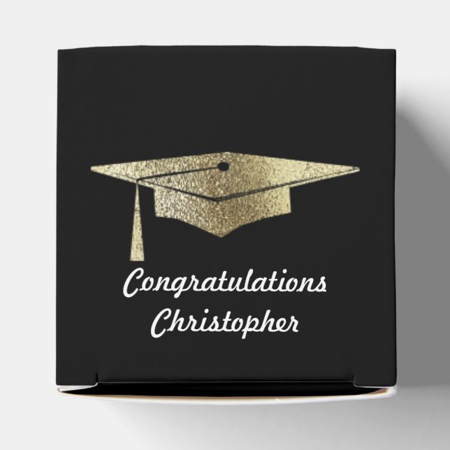 Graduation Gold Cap Grad Party Guest Favour Box (Top)