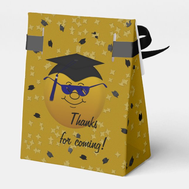 Graduation Gold Confetti-Tent Favour Box (Back Side)