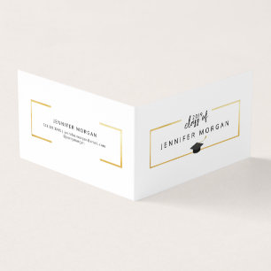 Graduation Gold Elegant Folded Name Card