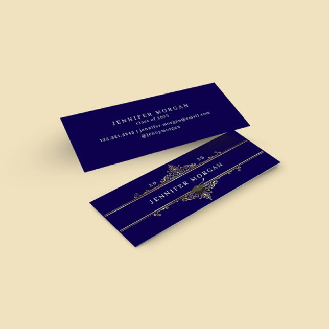 Graduation Gold Ornament Elegant Name Card (Creator Uploaded)