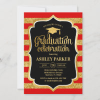 Graduation - Gold Red Black Stripes