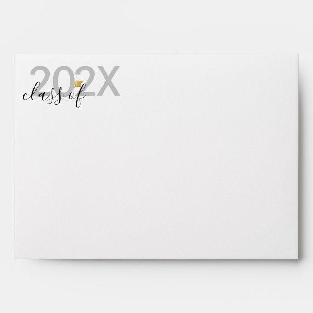 Graduation Gold Return Address Mailing Envelope (Front)