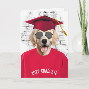 graduation golden retriever t-shirt card