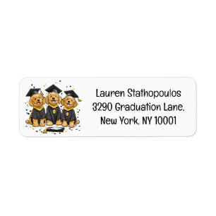 Graduation Goldendoodle Dogs Return Address Label