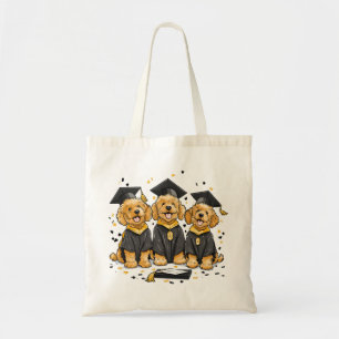 Graduation Goldendoodle Dogs Tote Bag