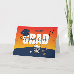 Graduation Golf Athlete Congratulations Grad Cap Card