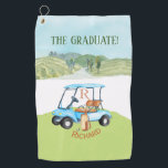 Graduation Golf Theme Custom Name Monogram Clubs  Towel<br><div class="desc">Something special for the gentleman who is graduating. Any design questions just send an email to charmdesignstudio@rcn.com and we'll be glad to help. BTW,  there are matching golf balls and head cover.  And,  there is a whole collection of items to make their day brighter -- including a party!</div>