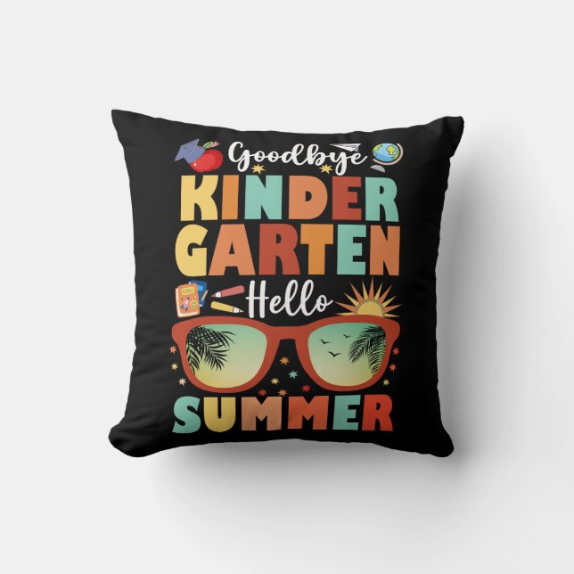 Graduation Goodbye Kindergarten Hello Summer Cushion (Front)