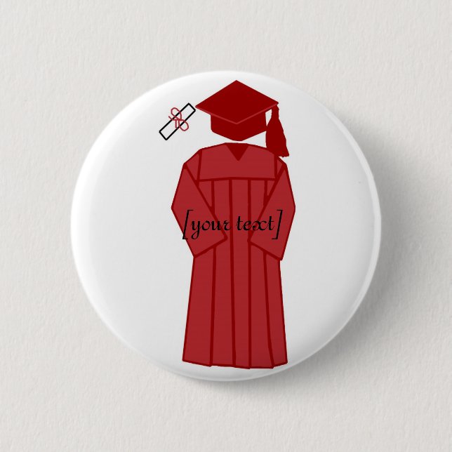 Graduation gown, [your text] button (Front)