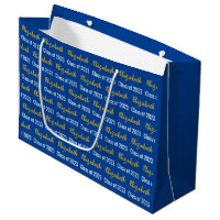 Graduation Grad Graduate's Name Blue White Gold