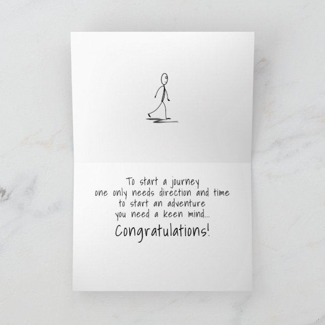 Graduation Graduate Peace Out Start An Adventure Holiday Card (Inside)