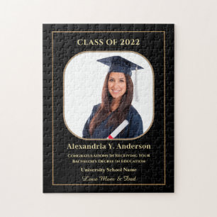 Graduation Graduate Photo Class of 2022 Custom Jigsaw Puzzle