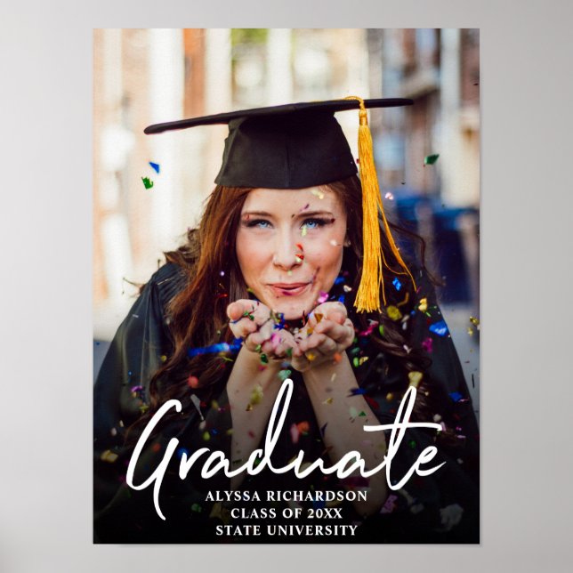 Graduation Graduate Photo Typography Poster V2 (Front)