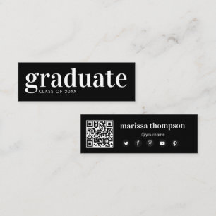Graduation Graduate QR Code Social Media  Mini Business Card