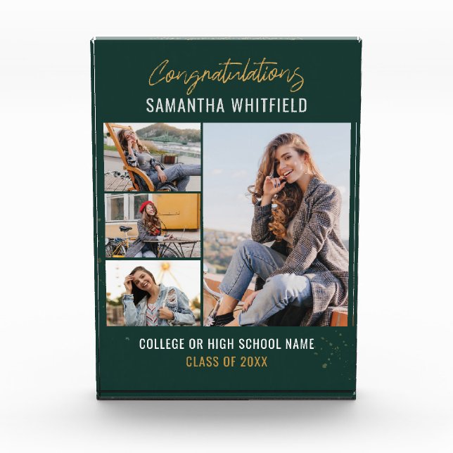 Graduation Green 2024 Grad Photo Block (Front)