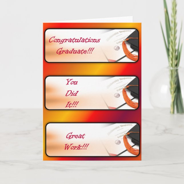 Graduation Greeting Card-Red Card (Front)