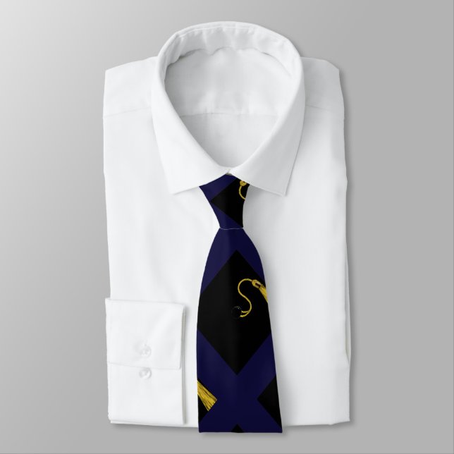 Graduation Guy Navy Blue Tie (Tied)