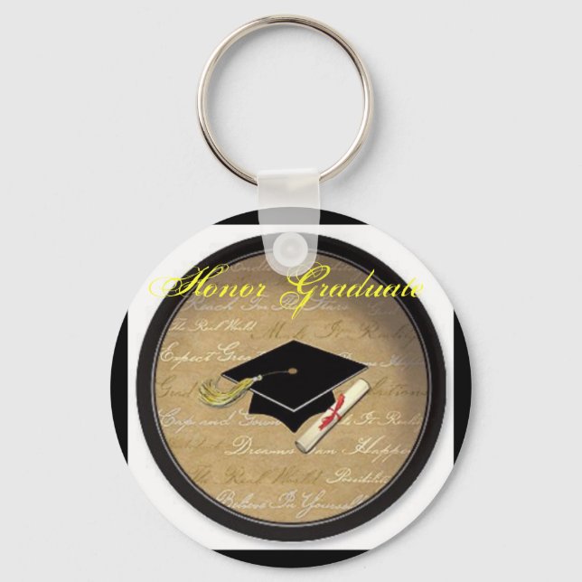 graduation hat, Honour Graduate Key Ring (Front)