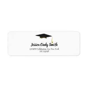 Graduation Hat Return Address Label