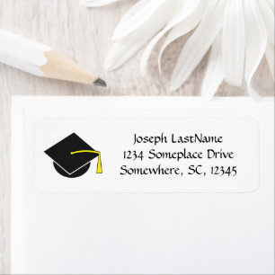 Graduation Hat Return Address Labels