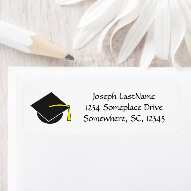 Graduation Hat Return Address Labels (Insitu)