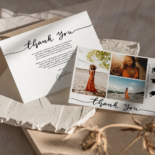 Graduation Hat Thank You Script Grad Photo Invitation