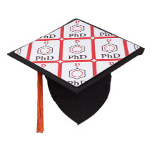 Graduation Hat Topper PhD Molecule (Black/Red)