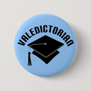 Graduation Hat Valedictorian Head of Class Gift 6 Cm Round Badge