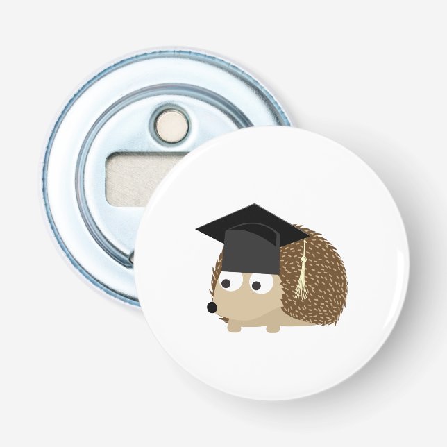 Graduation hedgehog bottle opener (Front)