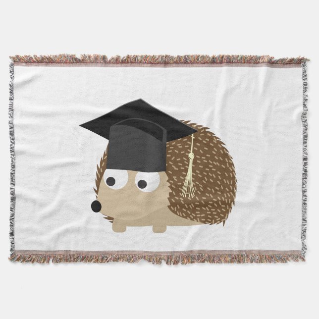 Graduation hedgehog throw blanket (Front)