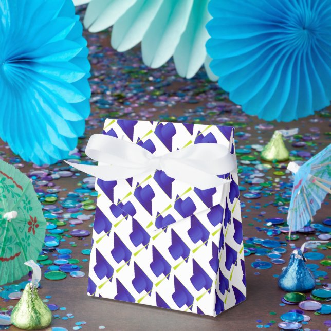 Graduation High School, College Blue Cap Pattern Favour Box (Party)