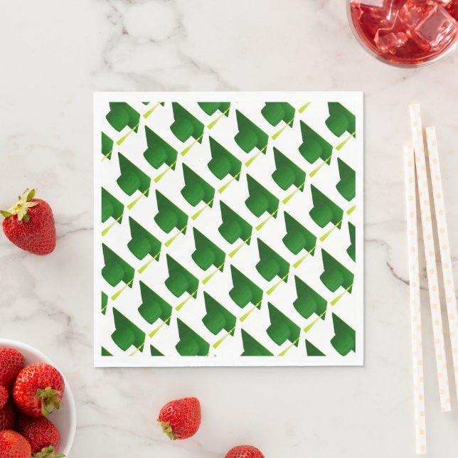 Graduation High School, College Green Cap Pattern Napkin (Insitu)
