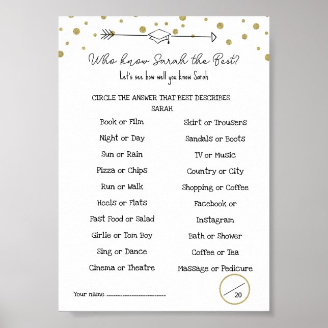 GRADUATion how well do you know games Poster (Front)