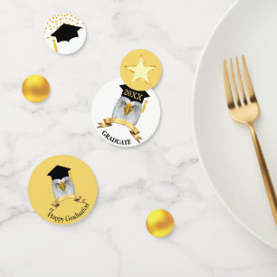 Graduation in Black & Gold Confetti